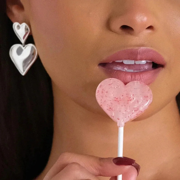 Cupidone Double Heart Stainless Steel Waterproof Earrings - Picture 2 of 5